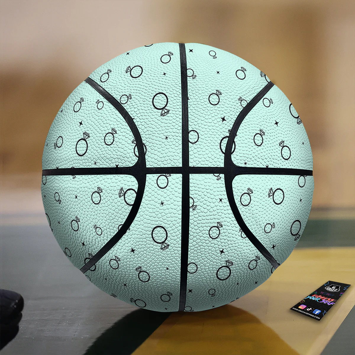 Blue Diamond Ring Print Pattern Basketball