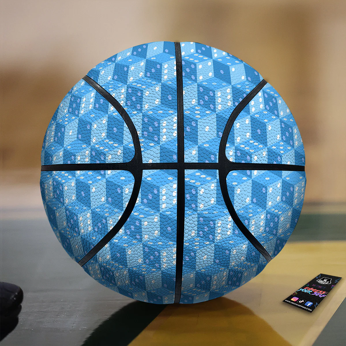 Blue Dice Casino Print Pattern Basketball