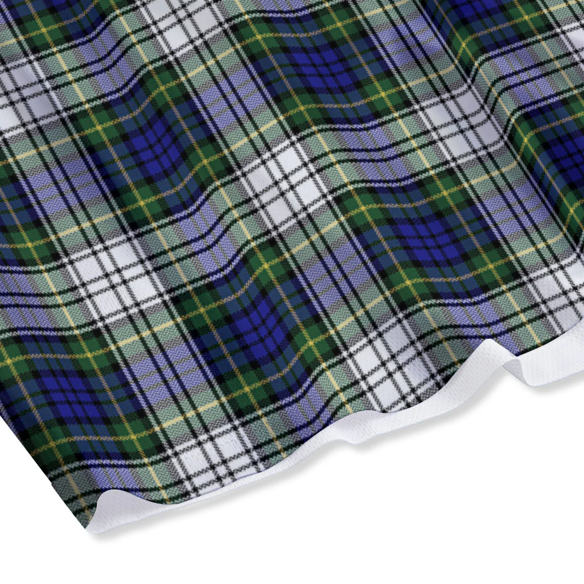 Blue Green And White Plaid Print Pattern Mesh Shorts - Image 4