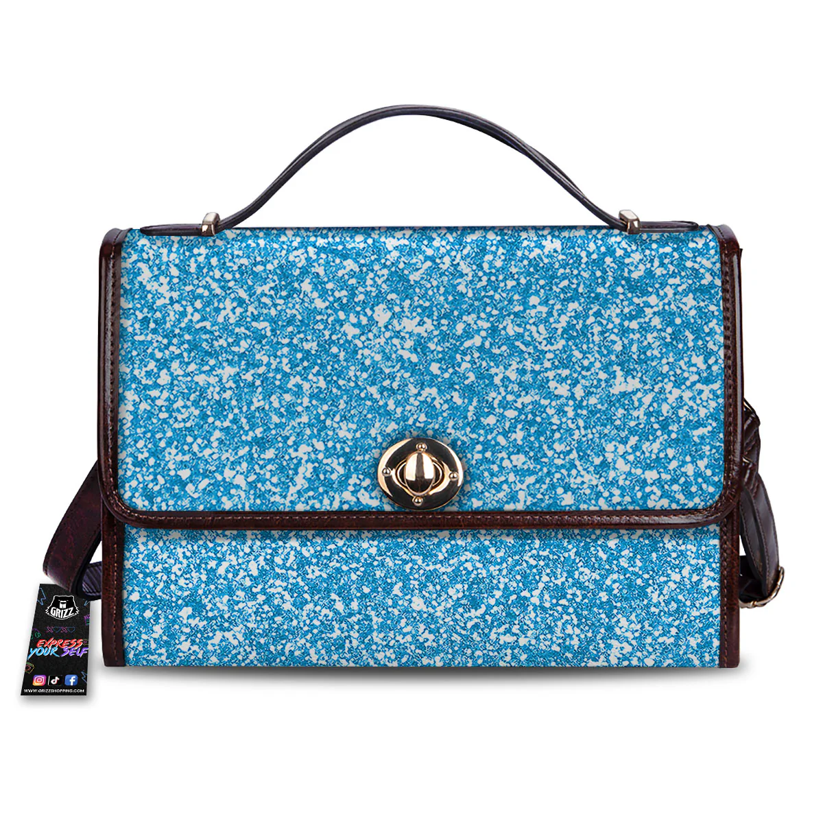 Blue Ocean Glitter Artwork  Print Women's Satchel Bag