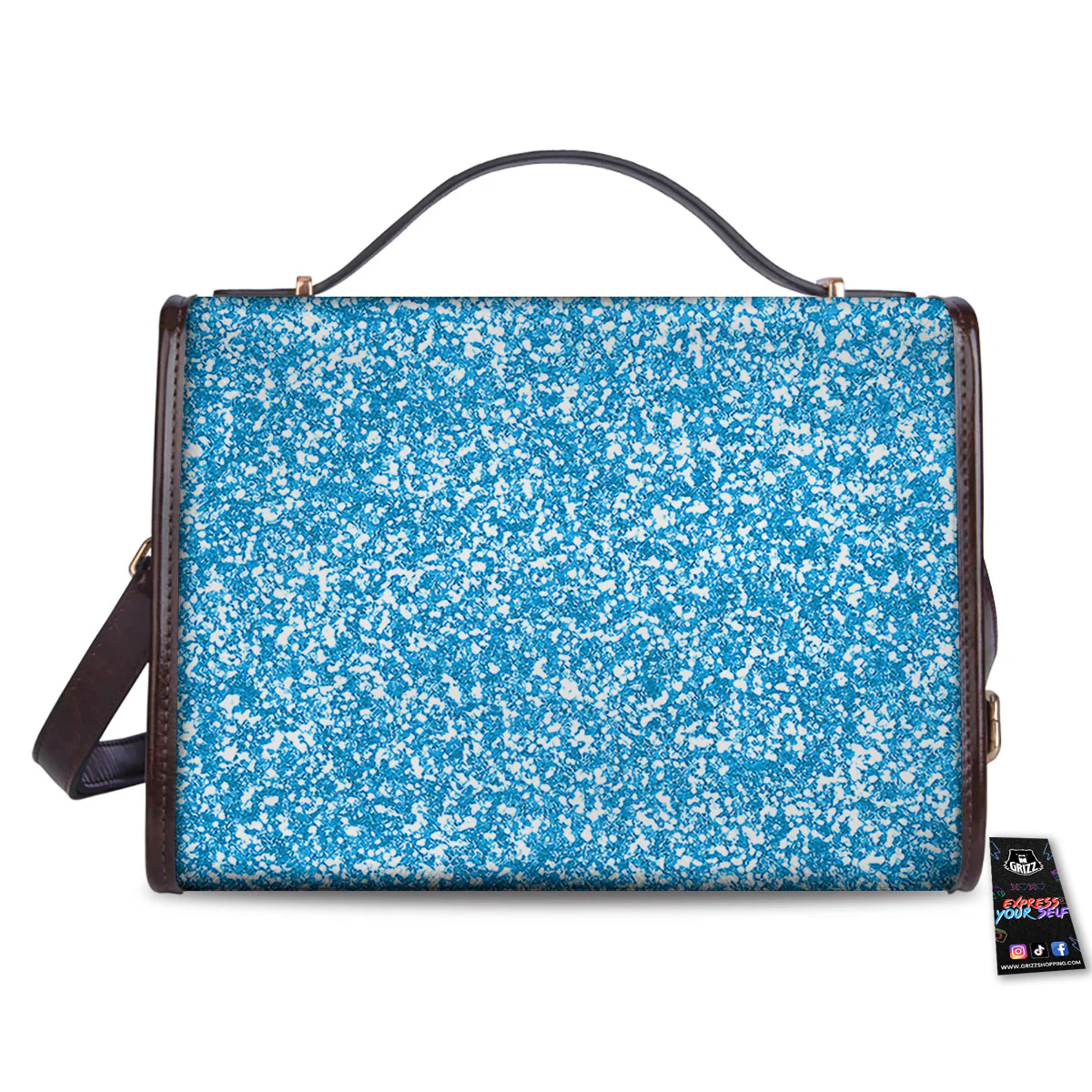 Blue Ocean Glitter Artwork  Print Women's Satchel Bag - Image 2