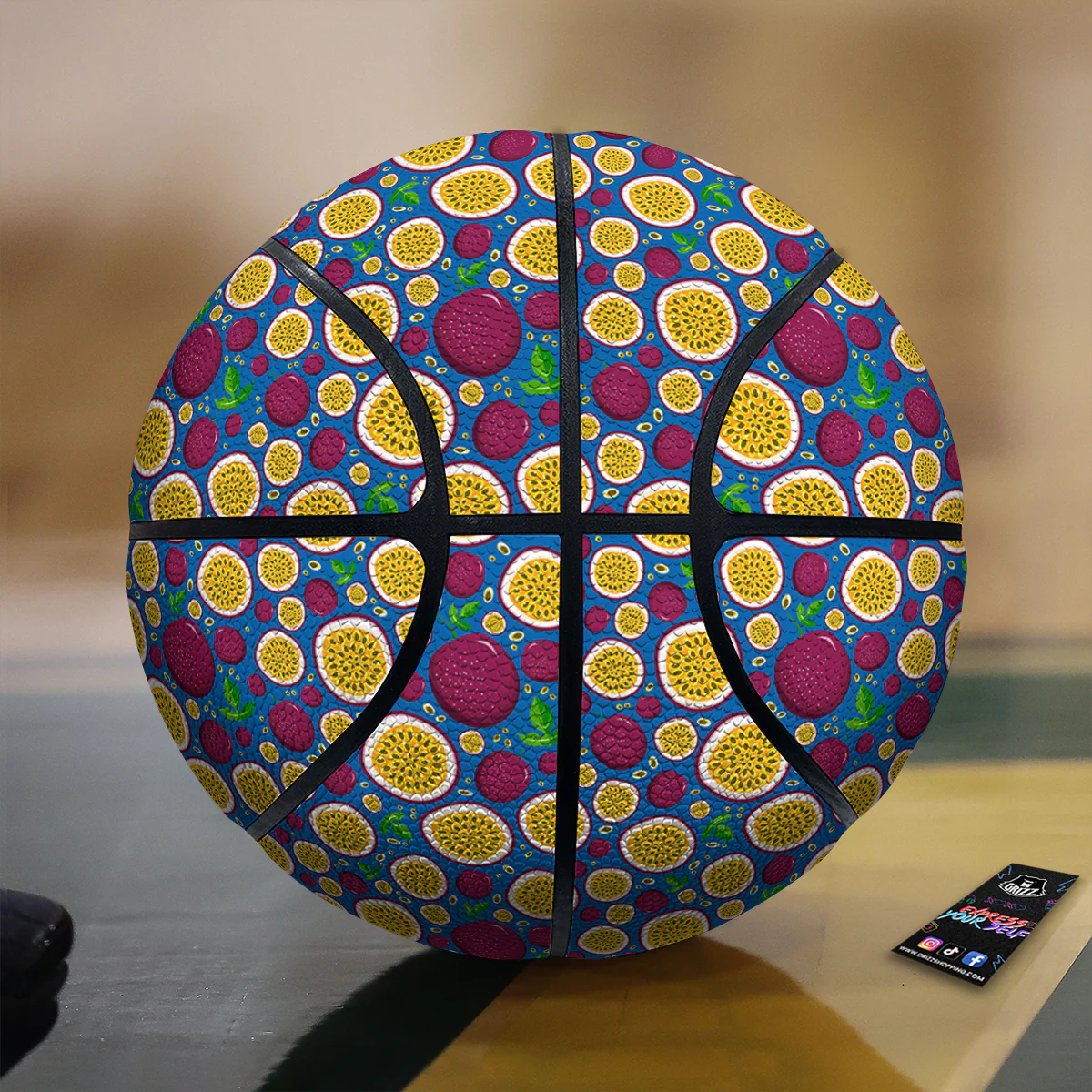 Blue Passion Fruit  Print Pattern Basketball