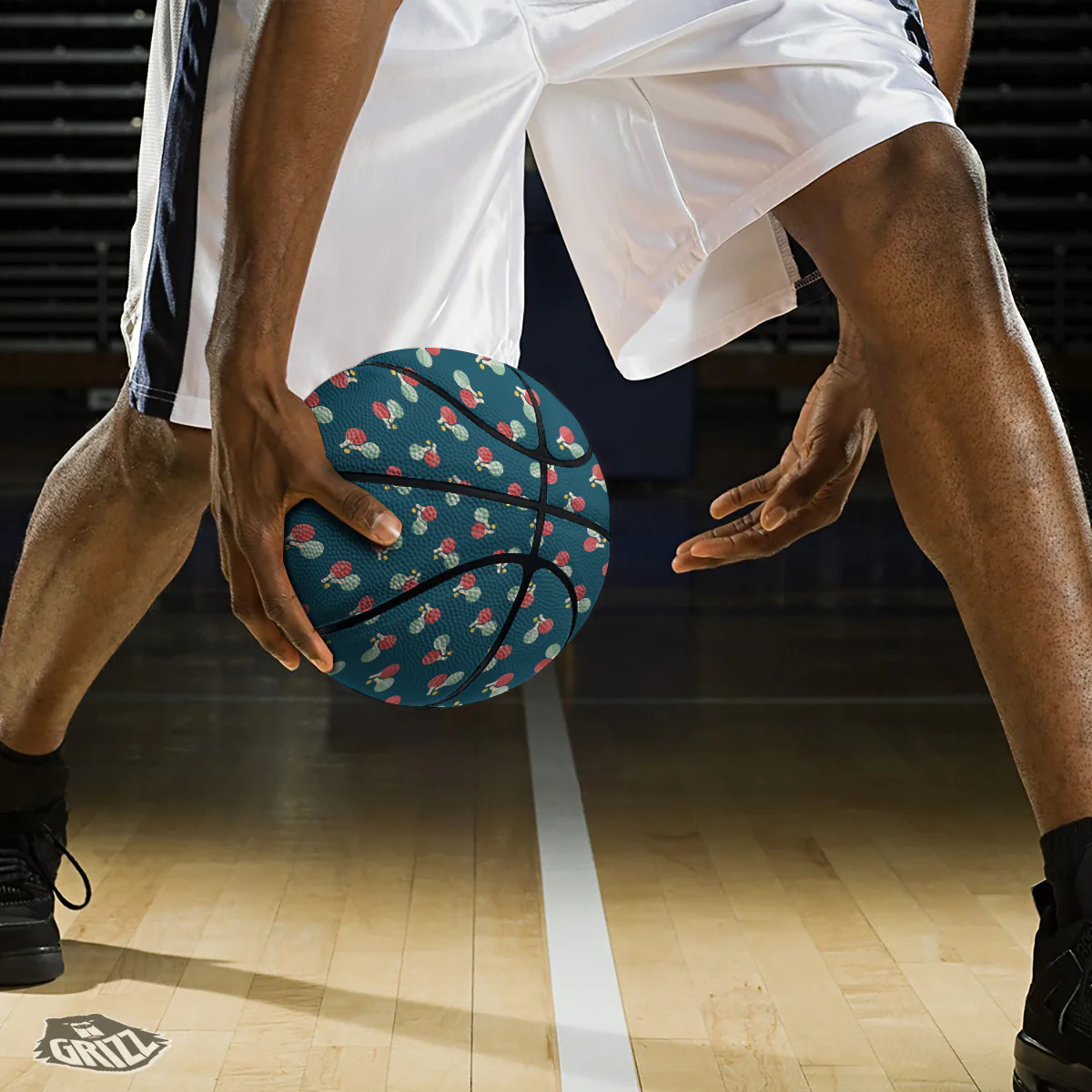Blue Red Pingpong Print Pattern Basketball - Image 3