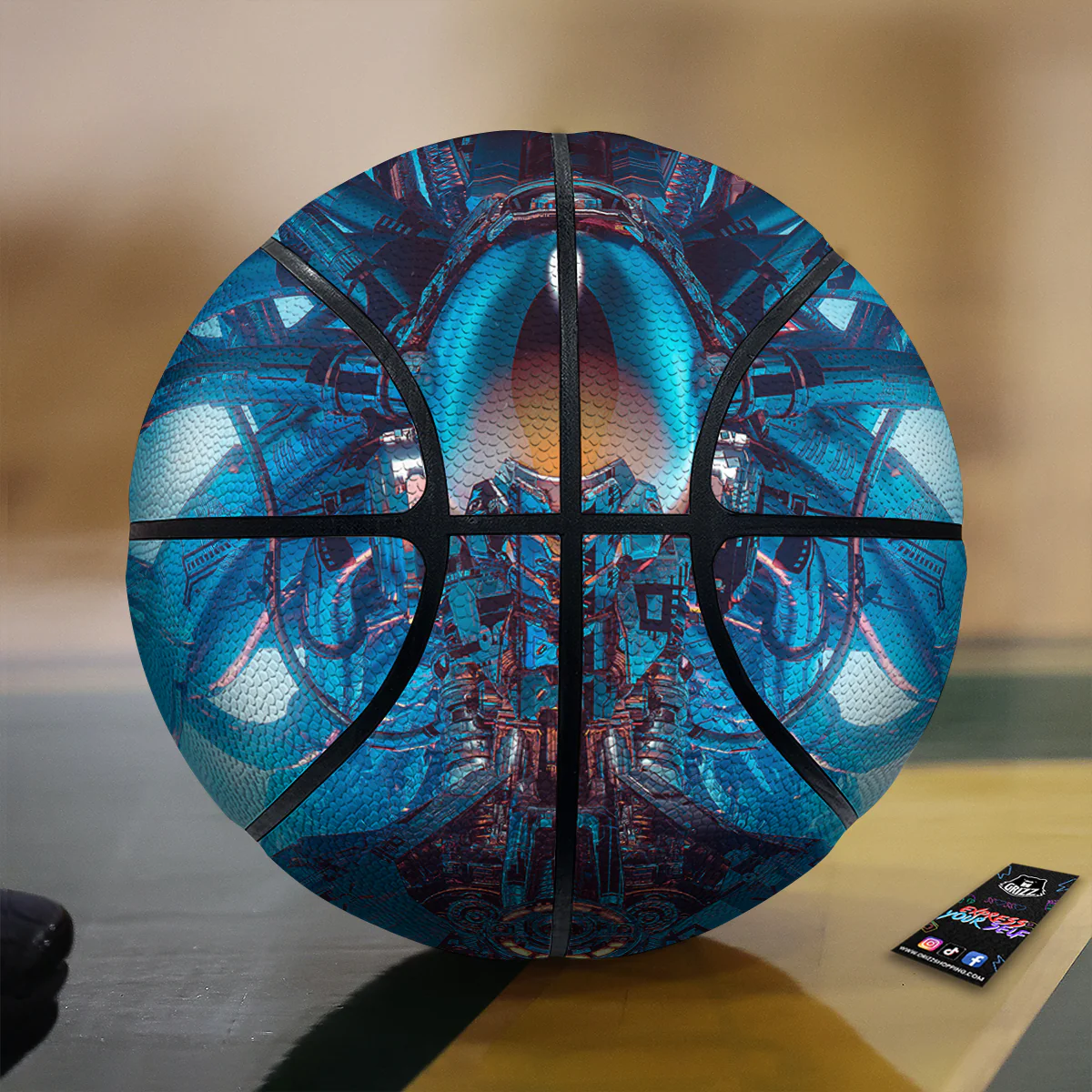 Blue Robot Cyberpunk Print Basketball