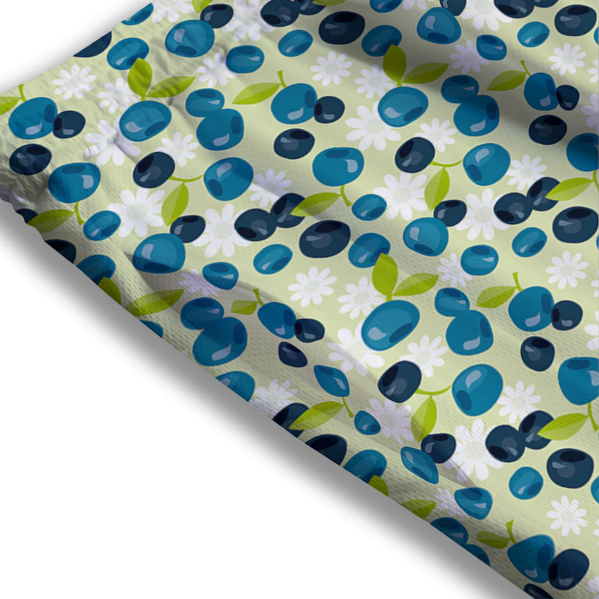 Blueberry And Daisy Print Pattern Mesh Shorts - Image 3