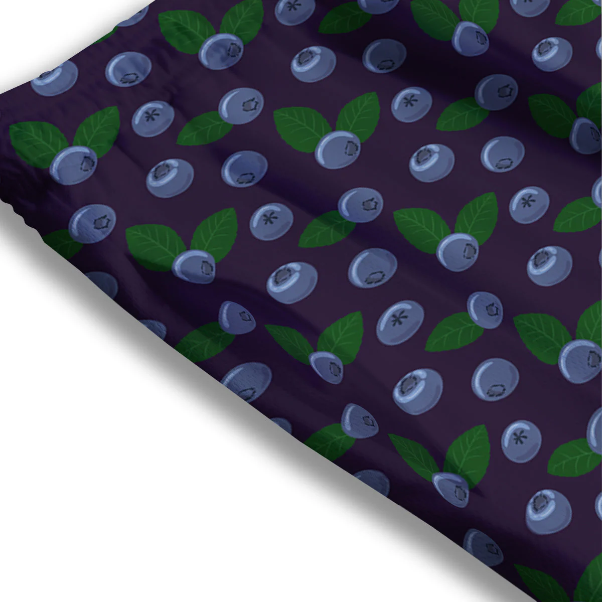 Blueberry And Leaf Print Pattern Mesh Shorts - Image 3