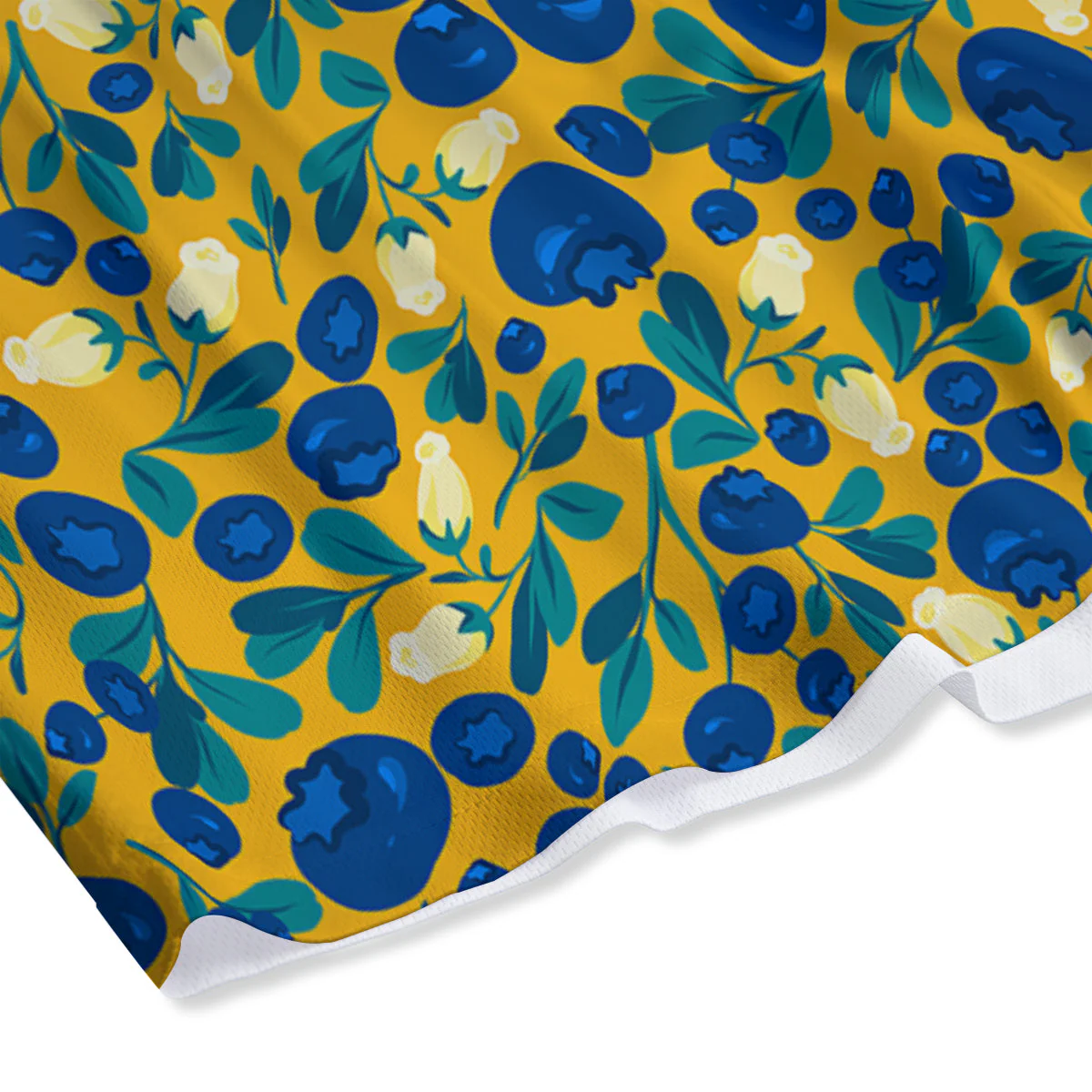 Blueberry Yellow Print Pattern Mesh Shorts - Image 4