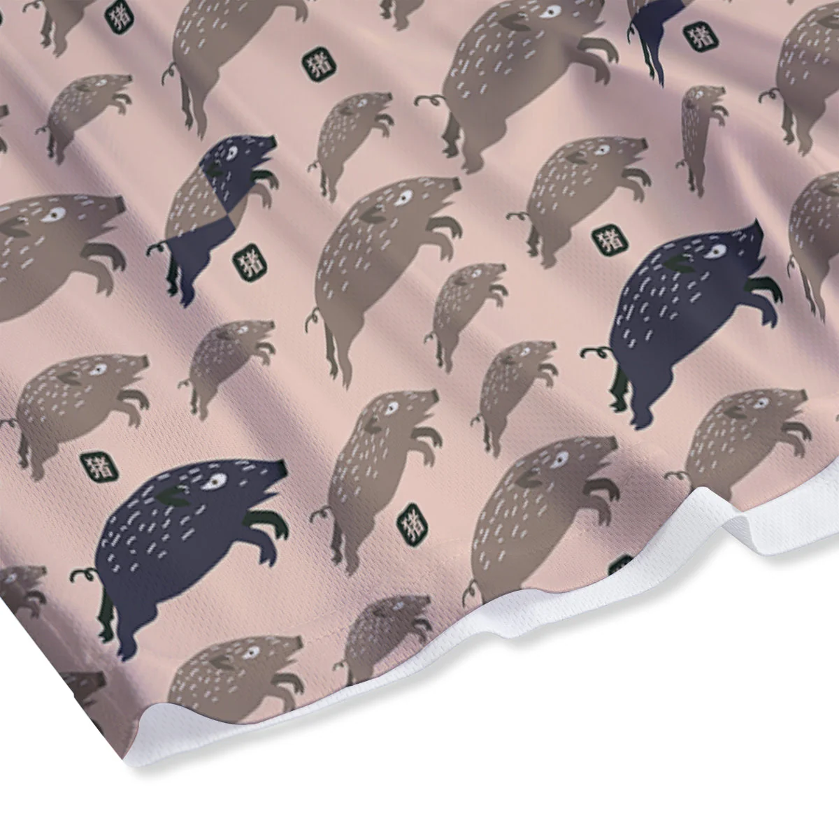 Boar Jumping Print Pattern Mesh Shorts - Image 4