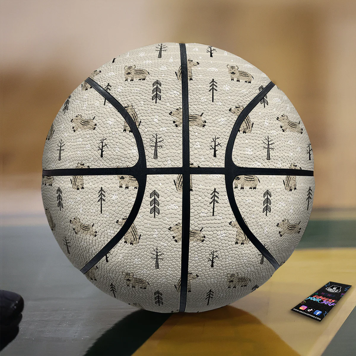Boar Striped Print Pattern Basketball