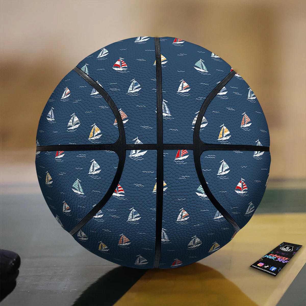 Boat Colorful Print Pattern Basketball