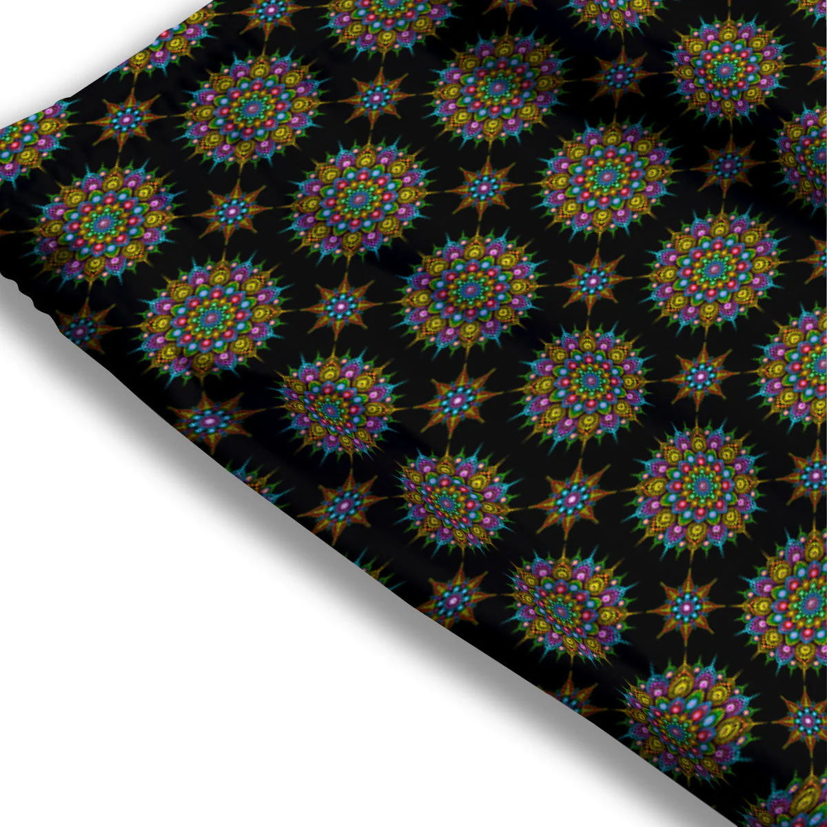 Bohemian Colorful Mandala Print Pattern Mesh Shorts - Image 3