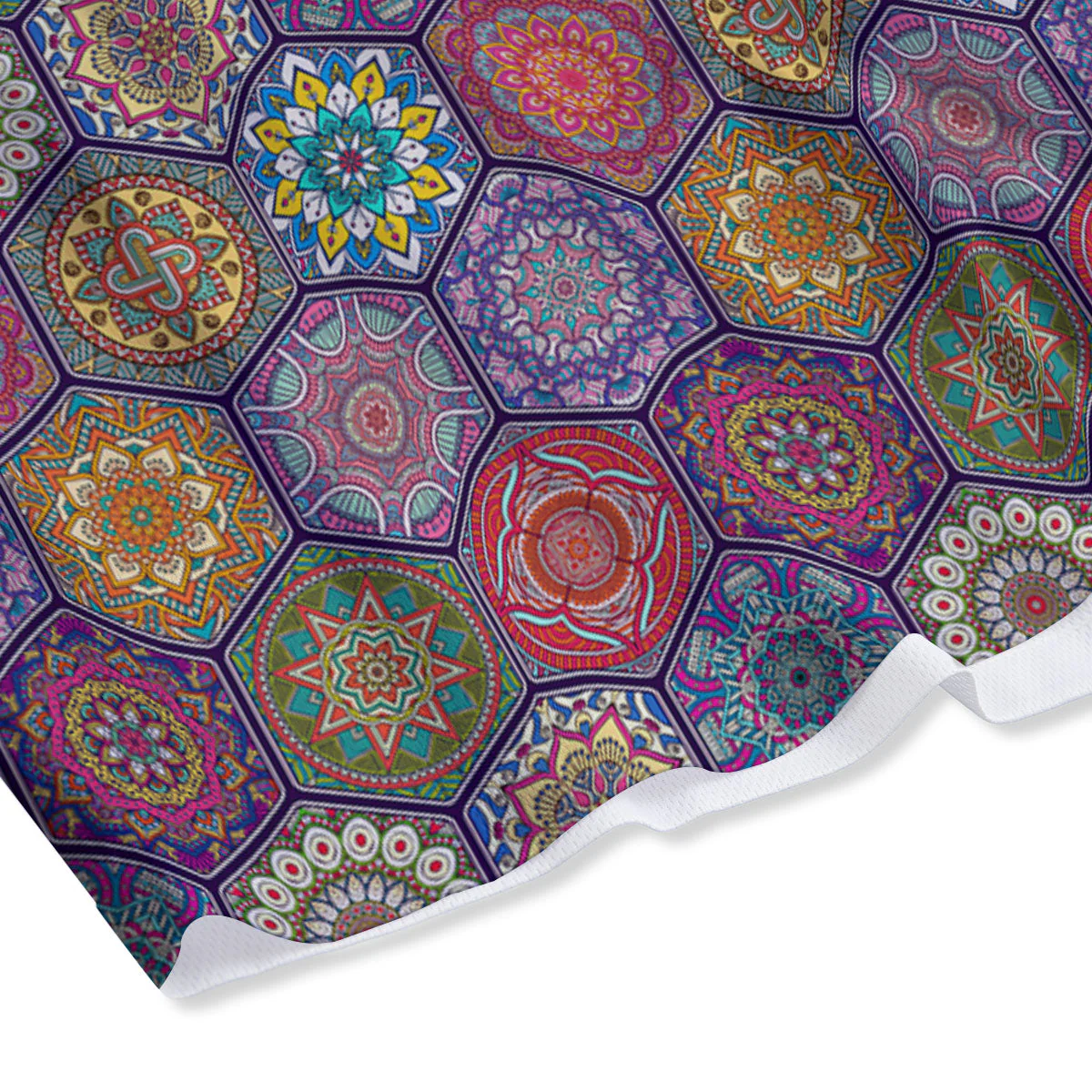 Bohemian Ethnic Mandala Print Pattern Mesh Shorts - Image 4