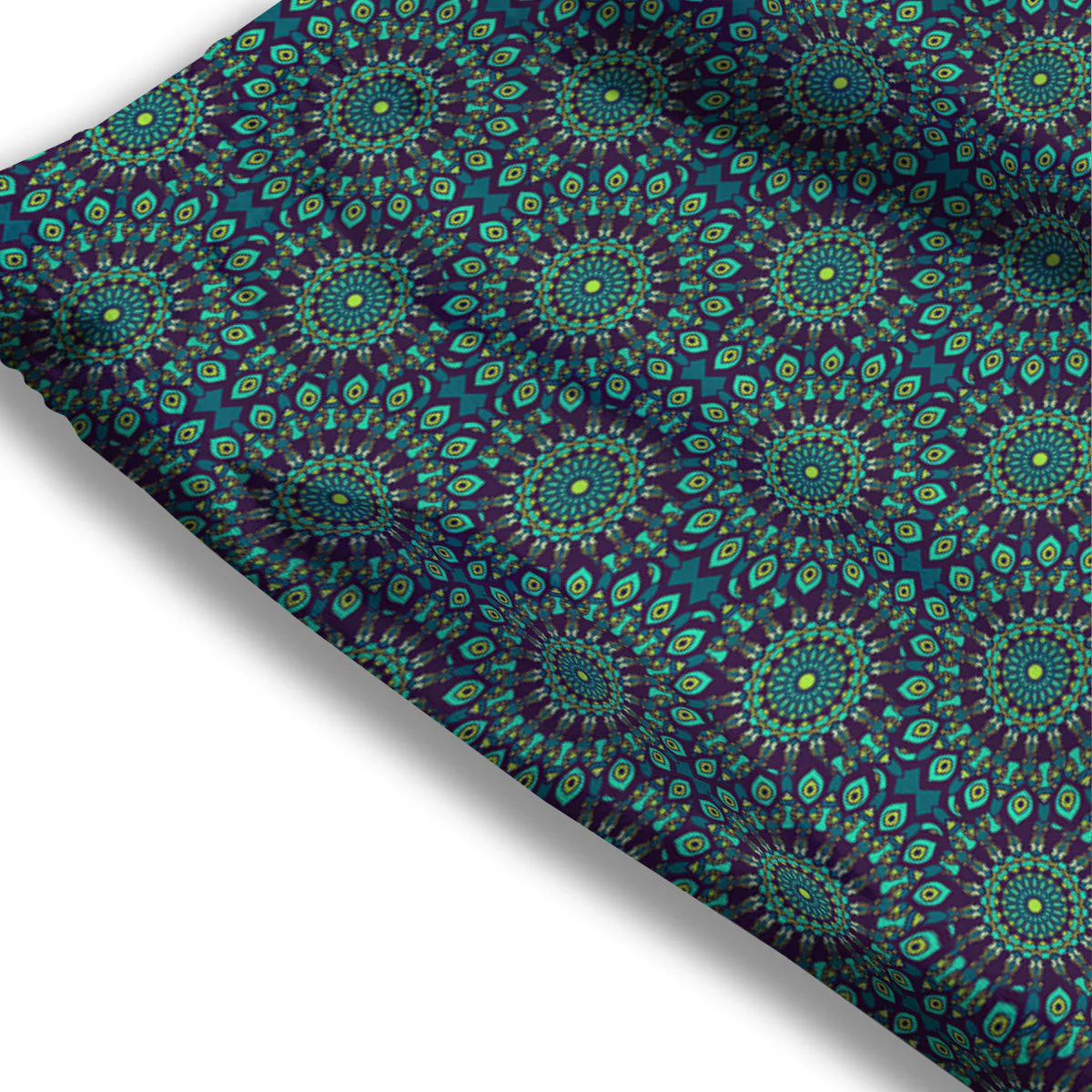 Bohemian Ethnic Teal Print Pattern Mesh Shorts - Image 3