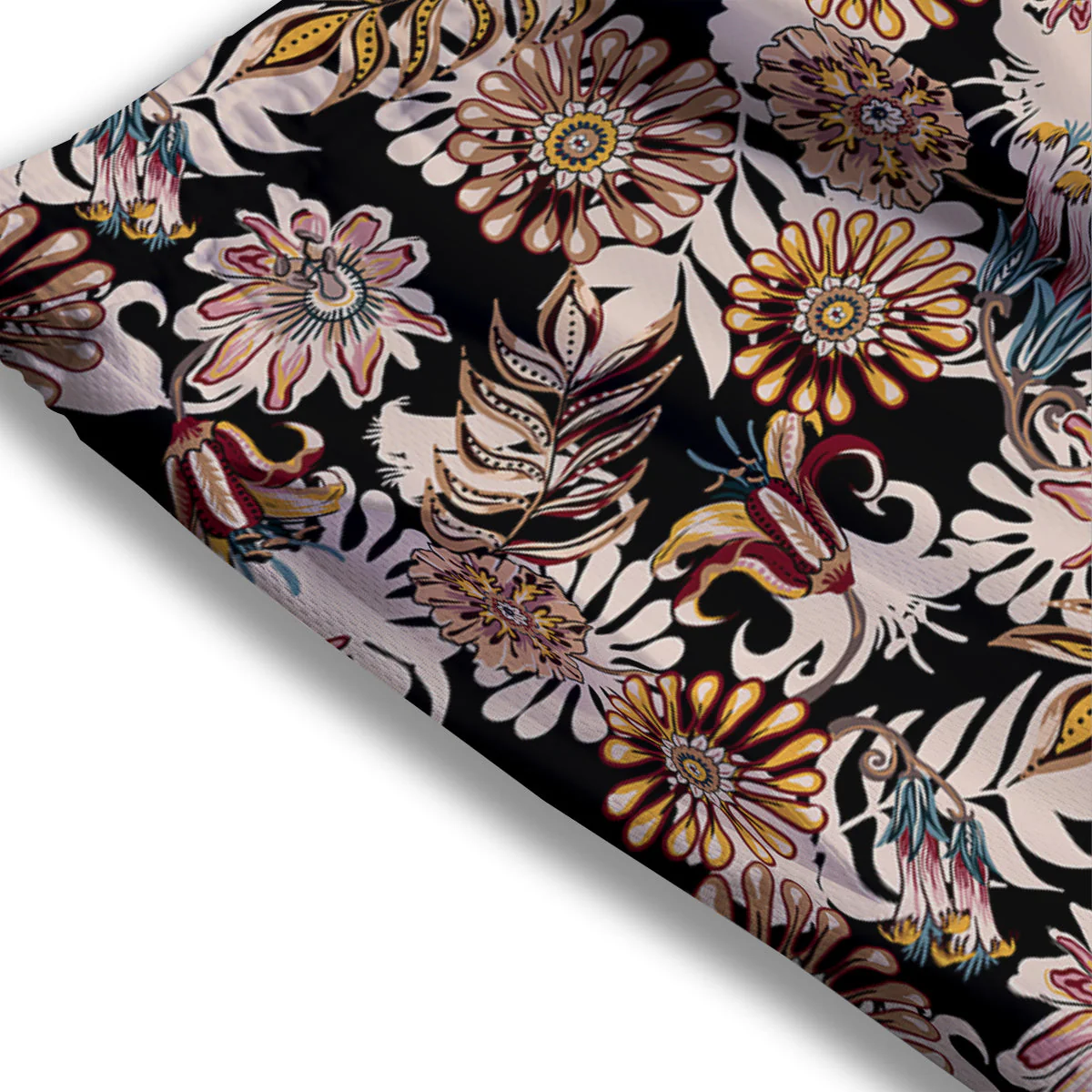 Bohemian Floral Brown Vintage Print Pattern Mesh Shorts - Image 3