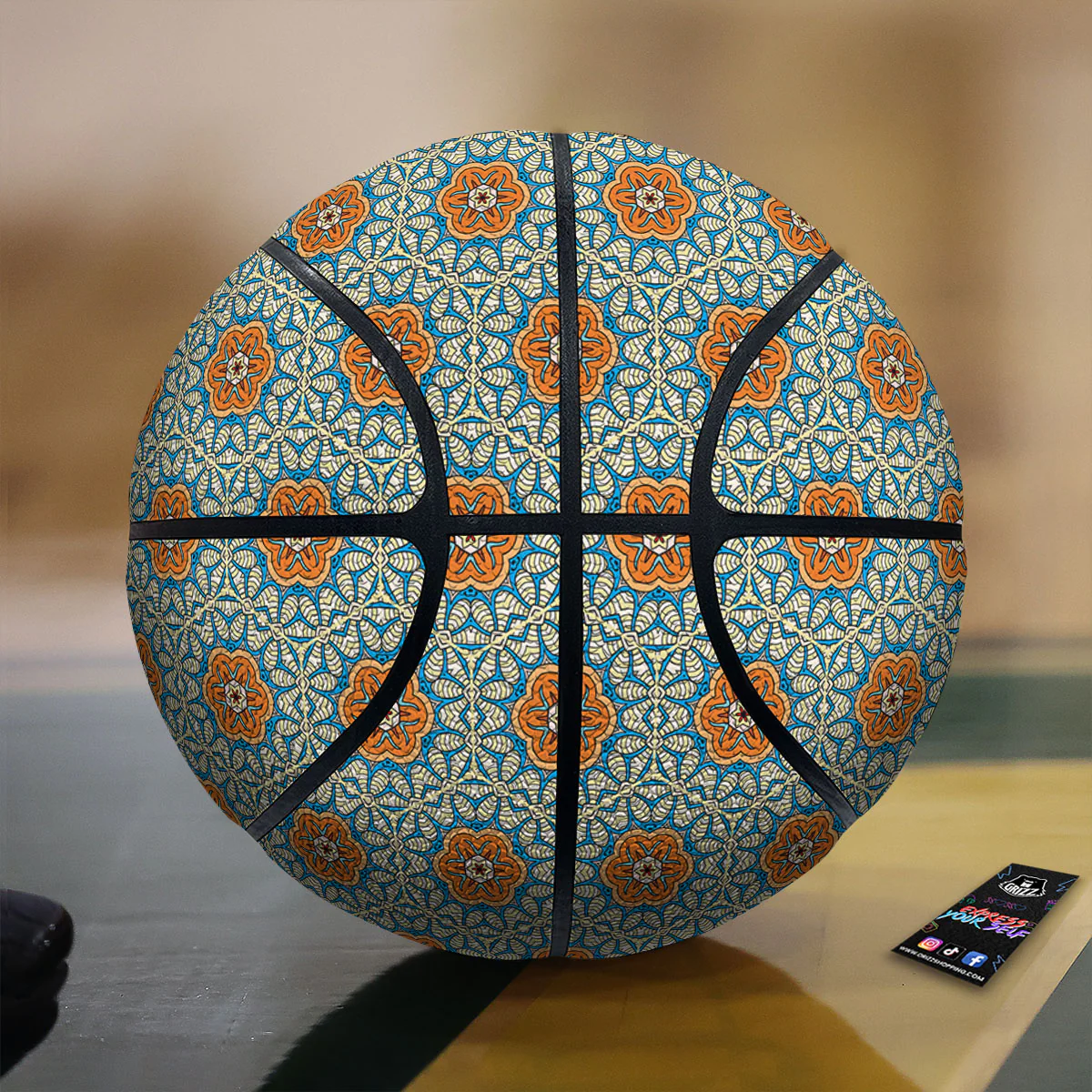 Bohemian Mandala Floral Print Pattern Basketball