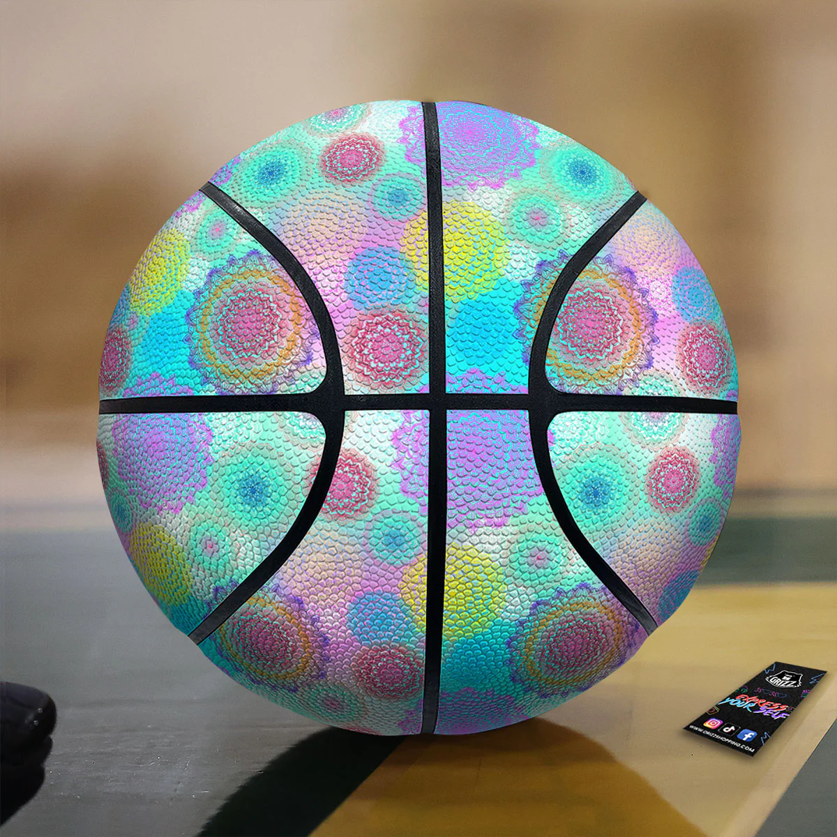 Bohemian Mandala Pastel Print Pattern Basketball