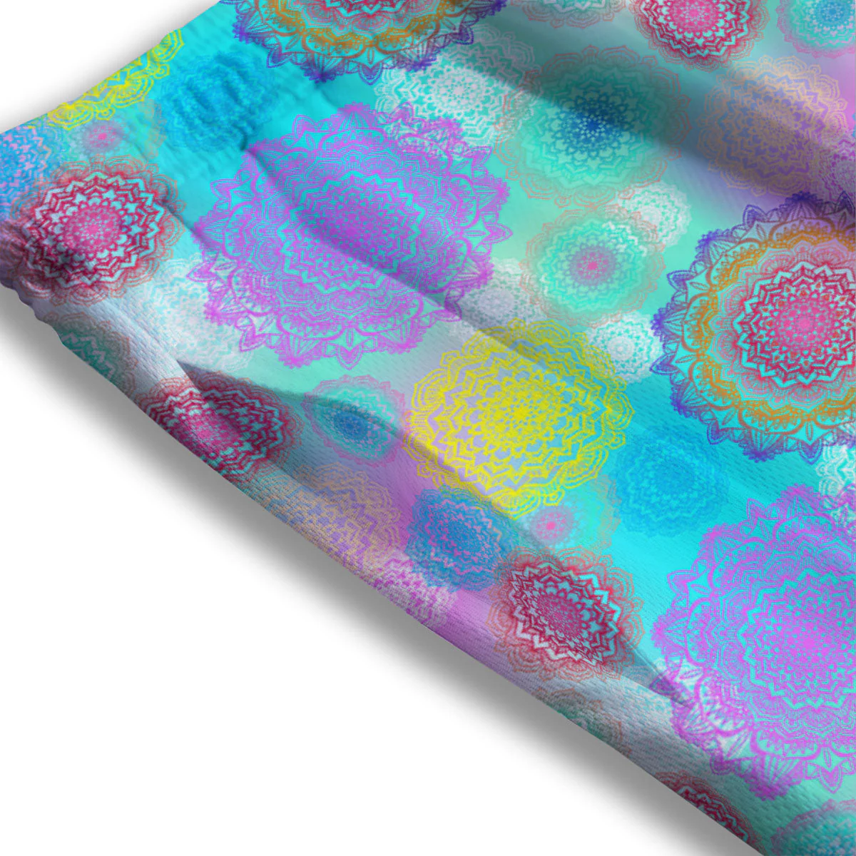 Bohemian Mandala Pastel Print Pattern Mesh Shorts - Image 3