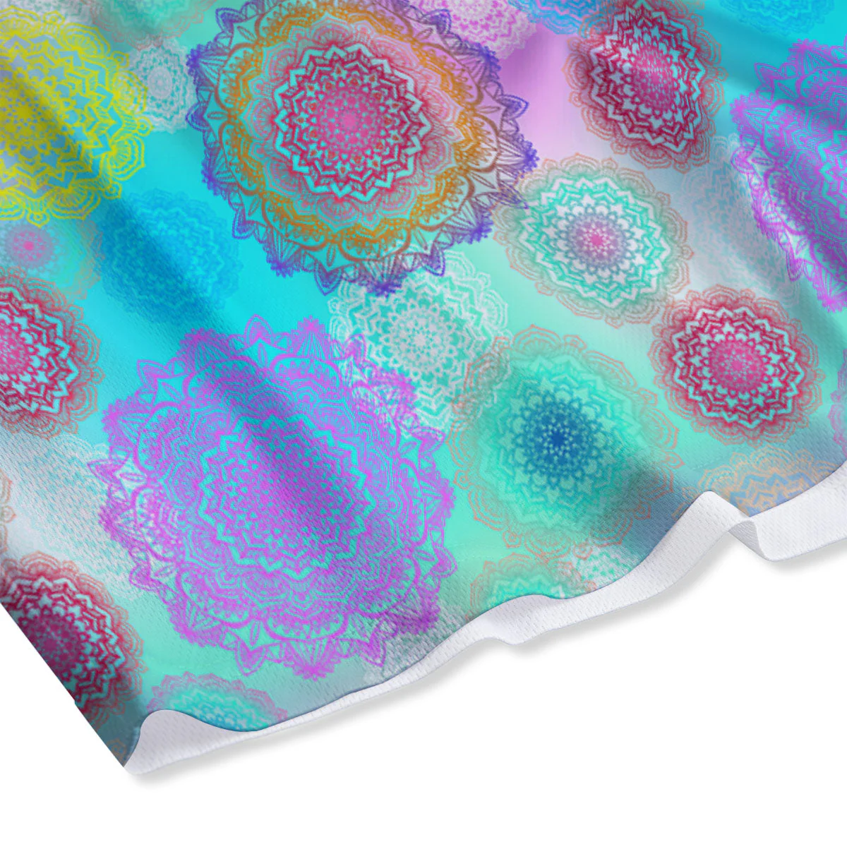Bohemian Mandala Pastel Print Pattern Mesh Shorts - Image 4