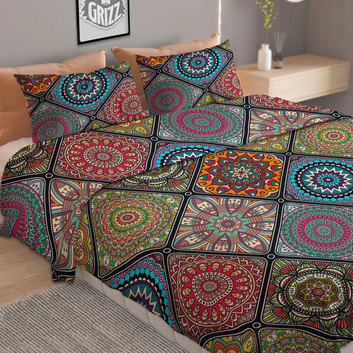 Bohemian Mandala Retro Print Pattern Duvet Cover Bedding Set - Image 2