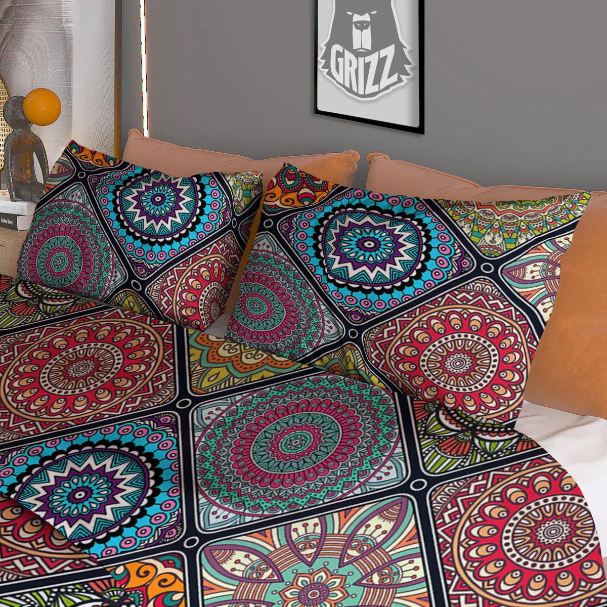 Bohemian Mandala Retro Print Pattern Duvet Cover Bedding Set - Image 3