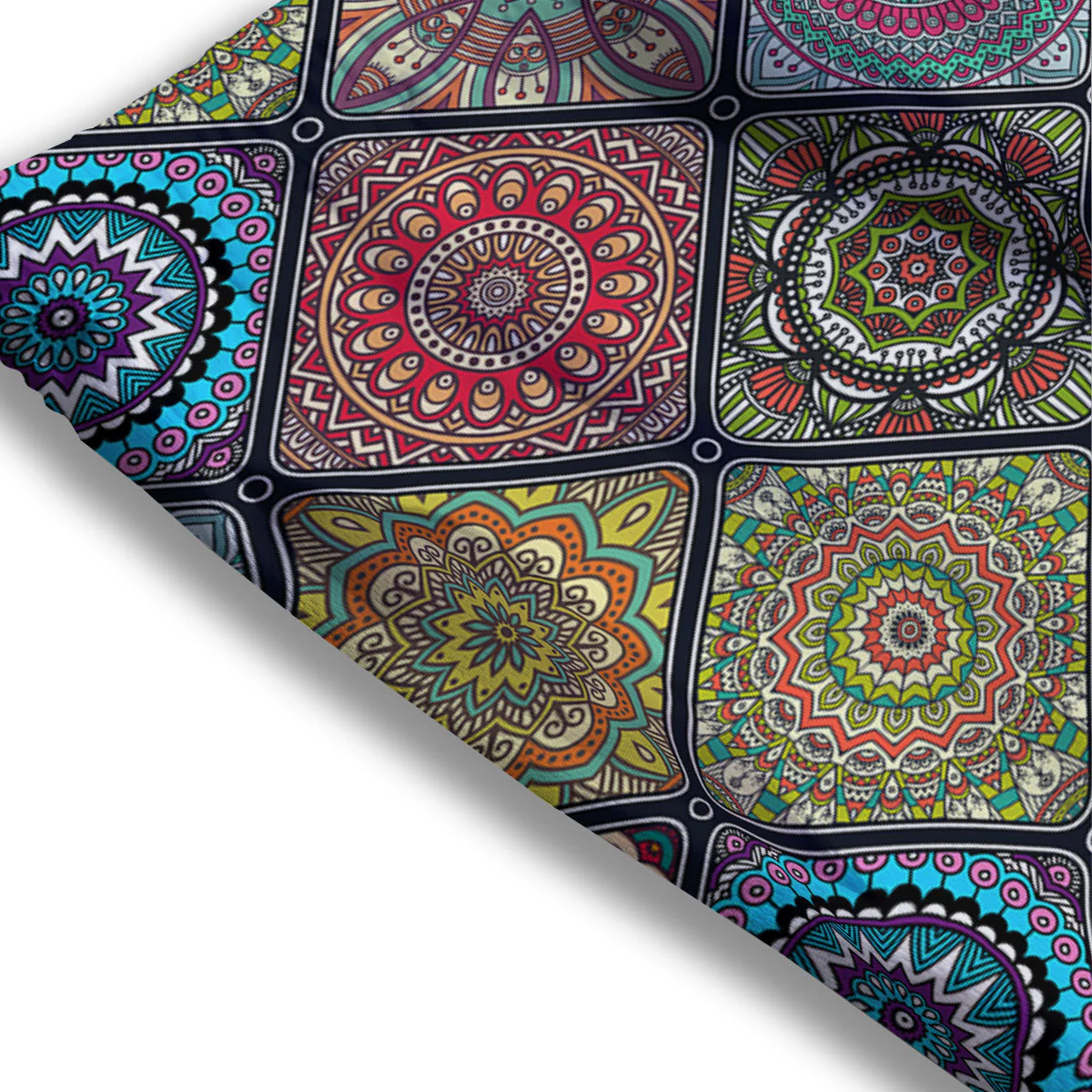 Bohemian Mandala Retro Print Pattern Mesh Shorts - Image 3