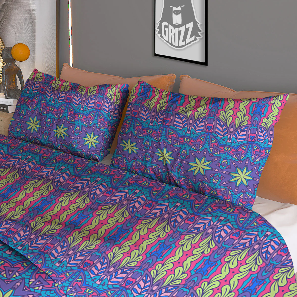 Bohemian Mandala Star Print Pattern Duvet Cover Bedding Set - Image 3