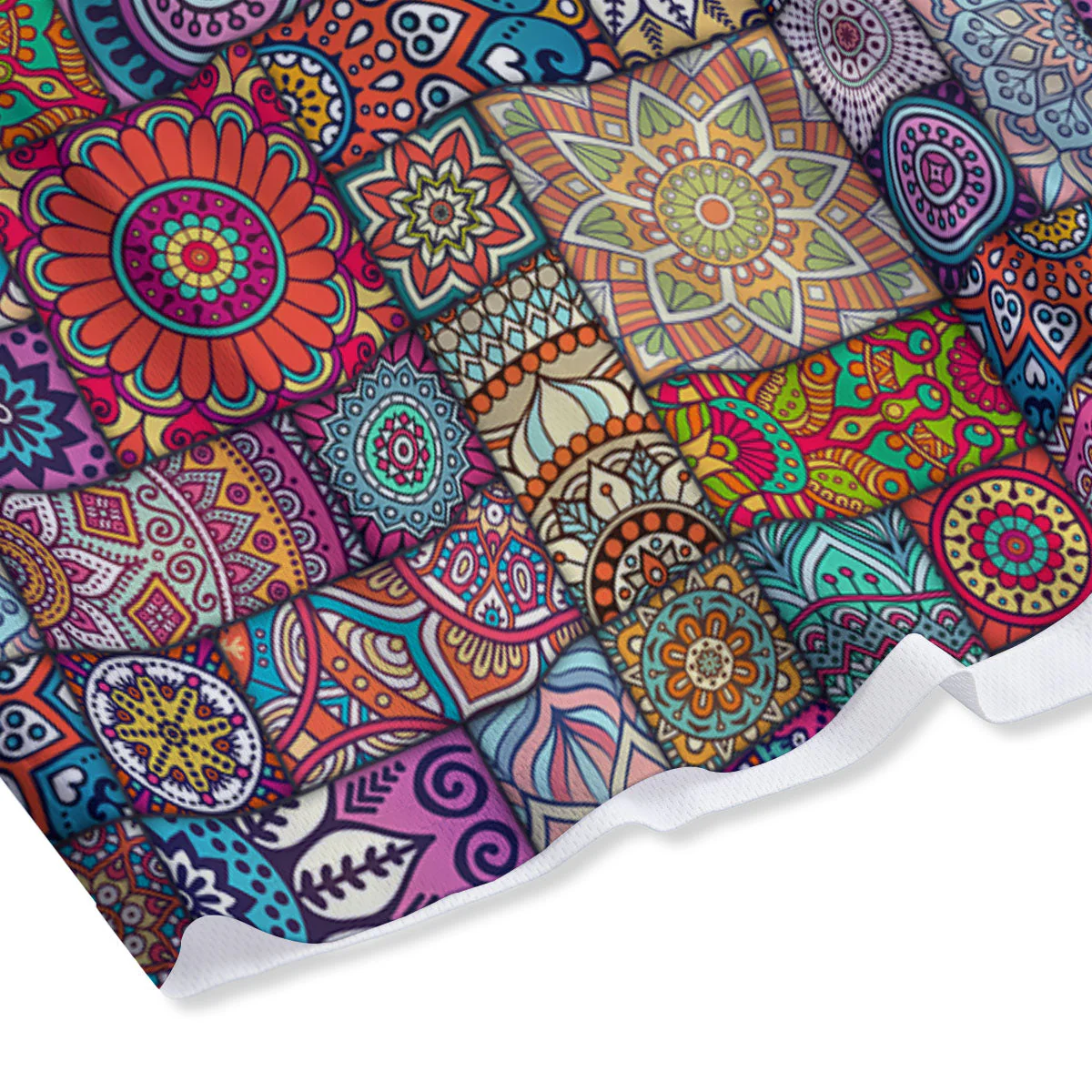 Bohemian Mandala Tile Print Pattern Mesh Shorts - Image 4
