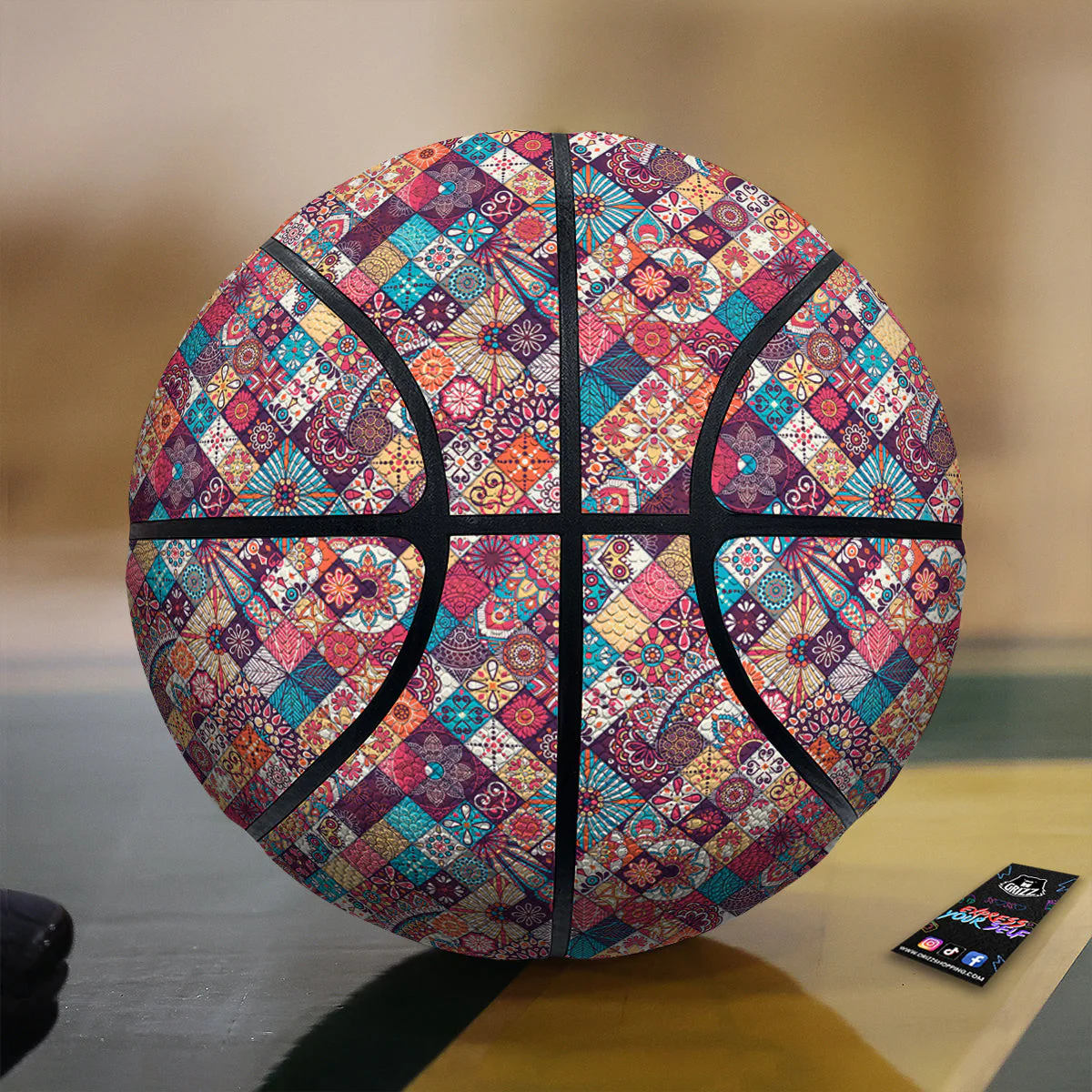 Bohemian Mandala Vintage Print Pattern Basketball