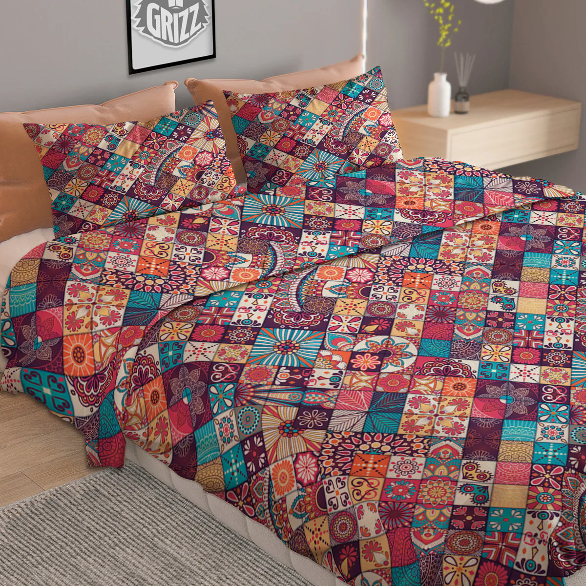 Bohemian Mandala Vintage Print Pattern Duvet Cover Bedding Set - Image 2