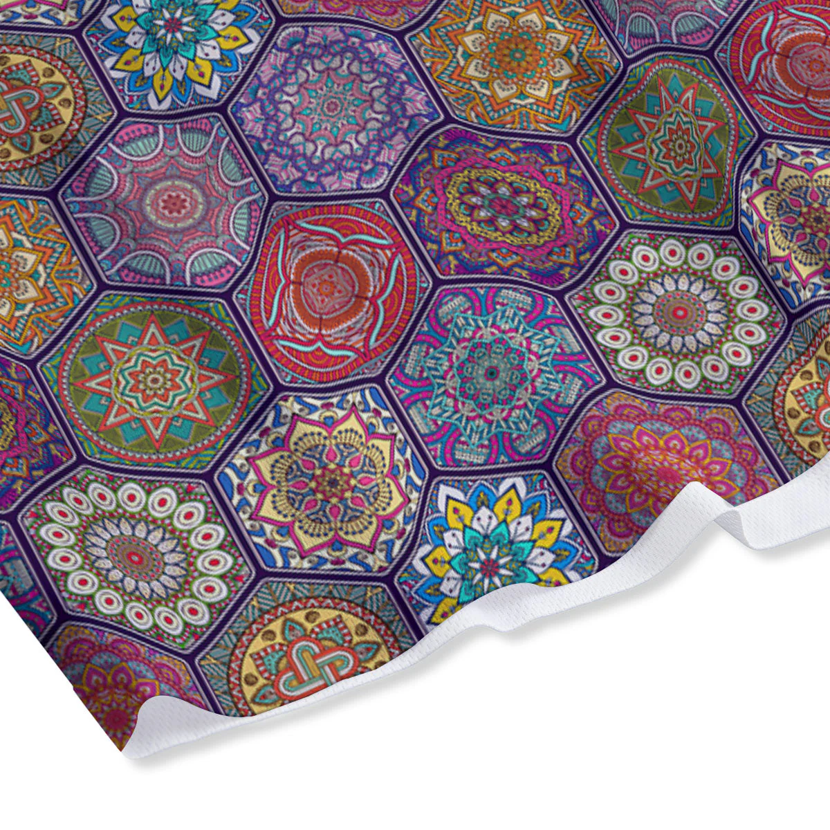 Bohemian Oriental Mandala Print Pattern Mesh Shorts - Image 4