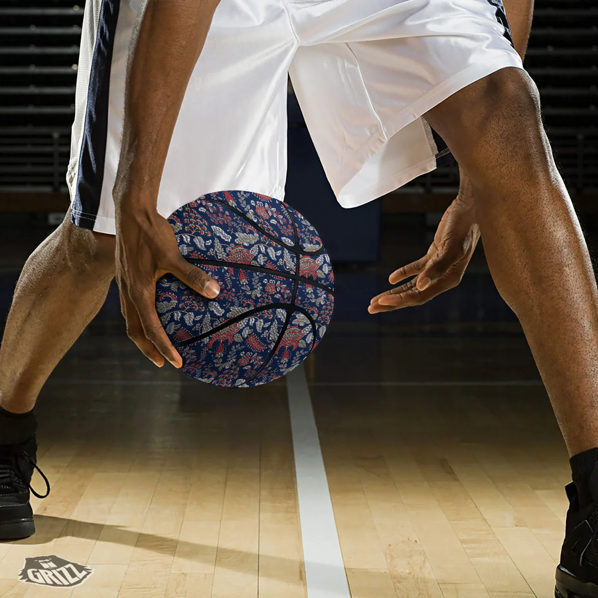 Bohemian Paisley Floral Print Pattern Basketball - Image 3