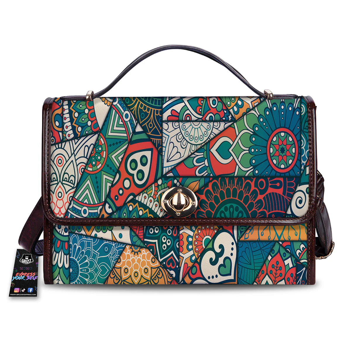 Bohemian Patchwork Mandala Print Pattern Women's Satchel Bag