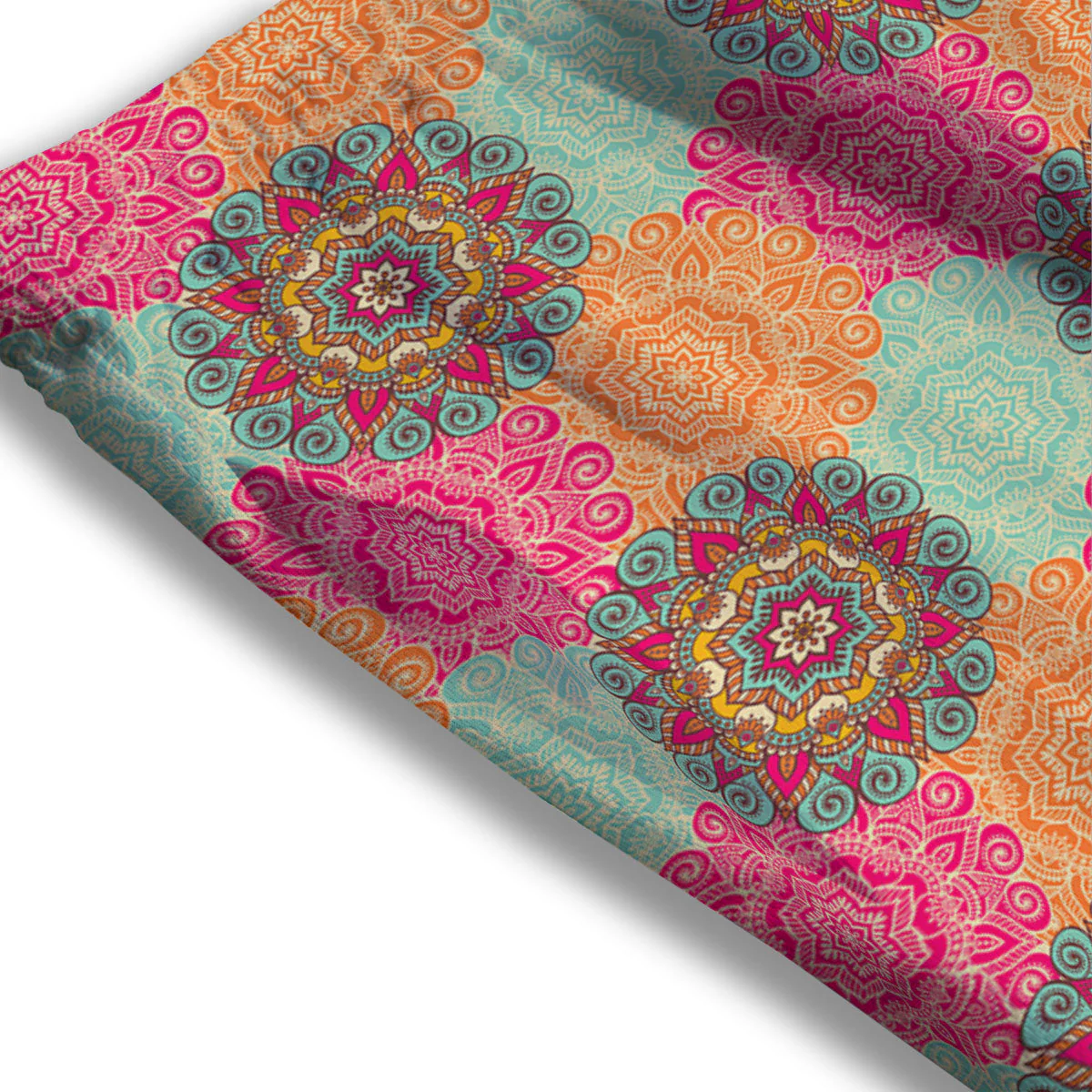 Bohemian Sangria Mandala Print Pattern Mesh Shorts - Image 3