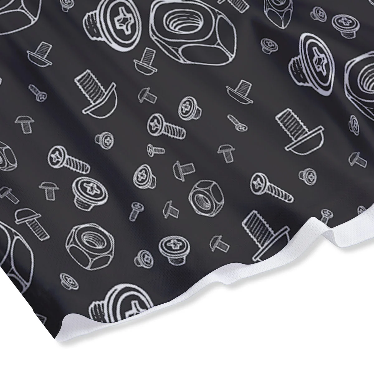 Bolts and Mechanic Nuts Print Pattern Mesh Shorts - Image 4