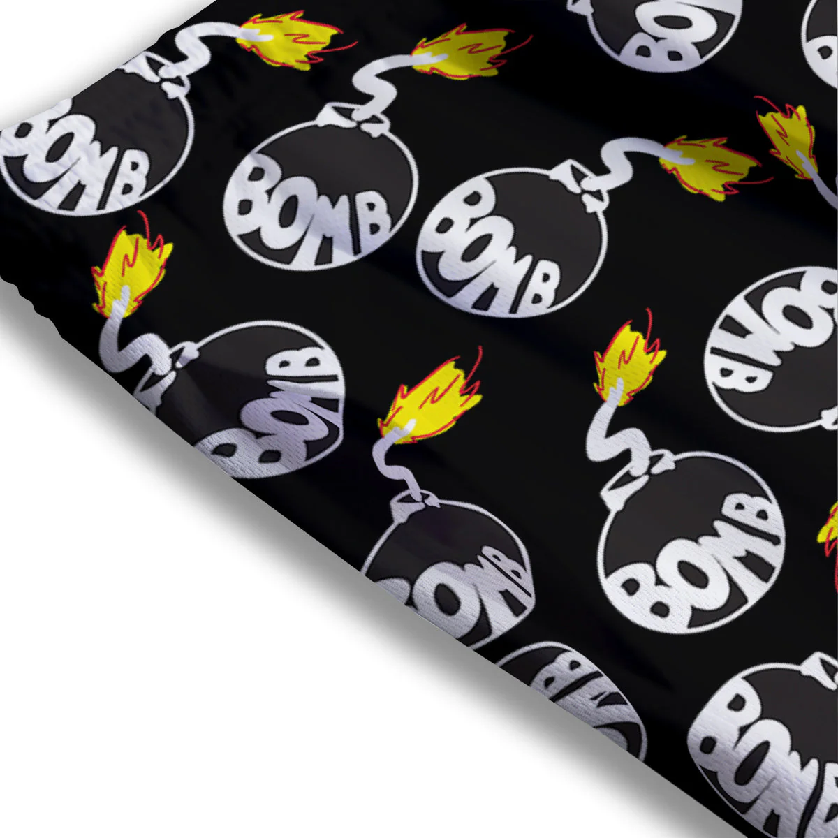 Bomb And Fire Print Pattern Mesh Shorts - Image 3
