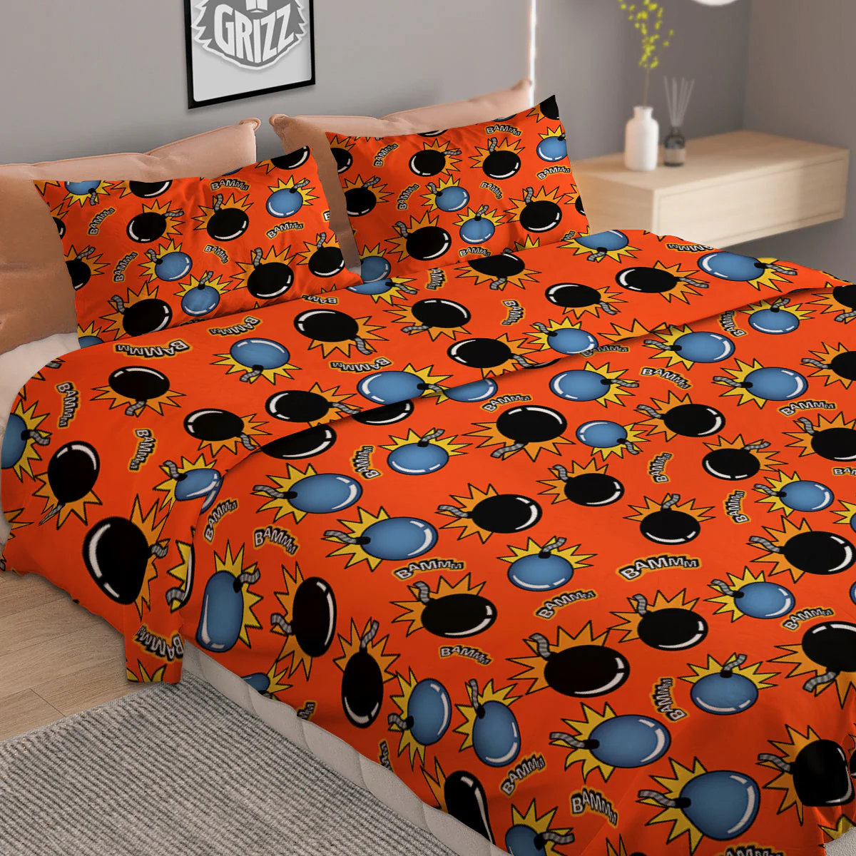 Bomb Bamm Print Pattern Duvet Cover Bedding Set - Image 2
