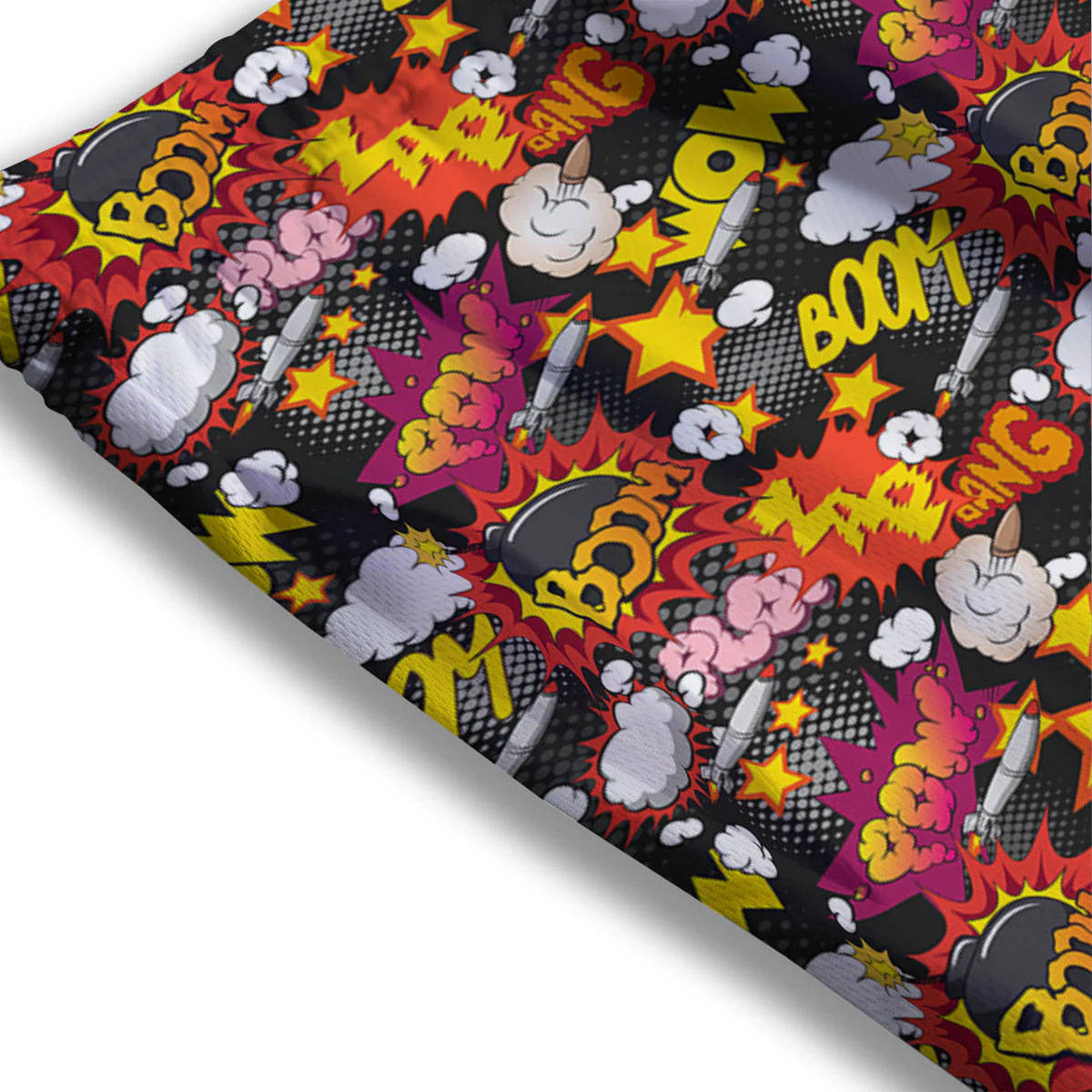 Bomb Boom Comic Graffiti Print Pattern Mesh Shorts - Image 3