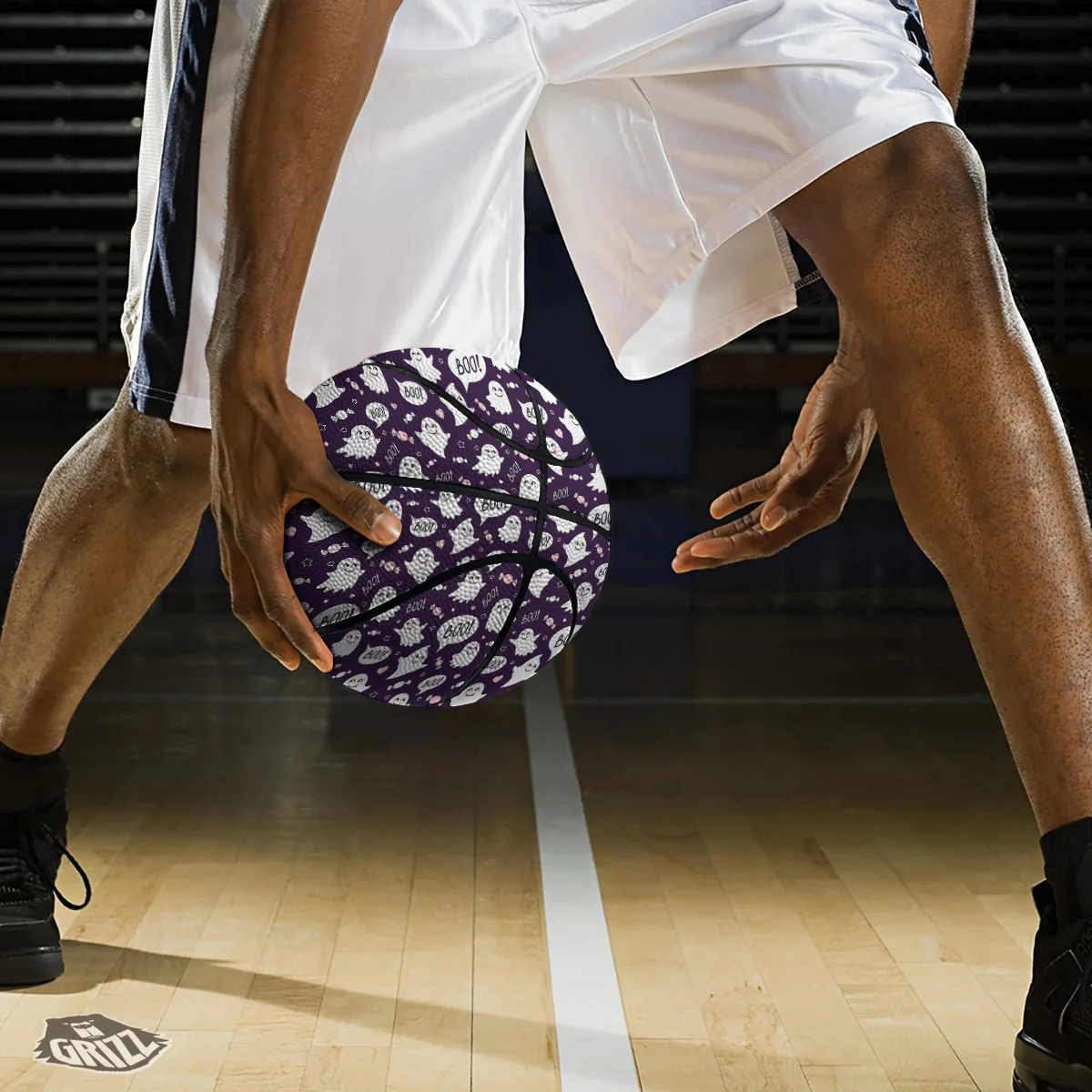 Boo Cute Ghost Print Pattern Basketball - Image 3