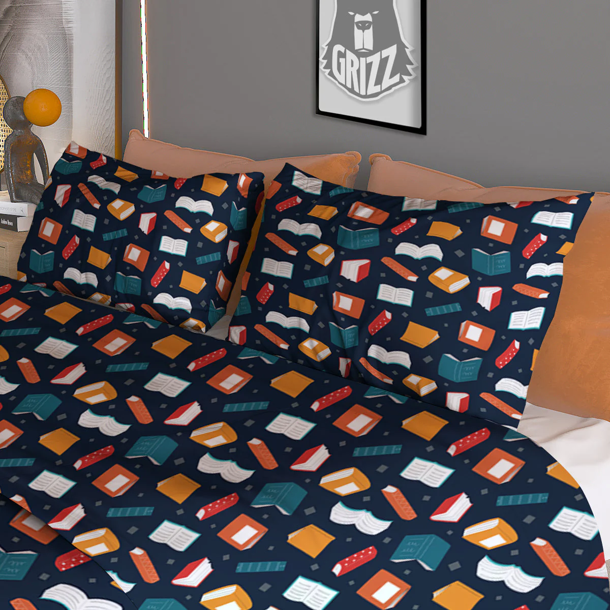 Books Colorful Print Pattern Duvet Cover Bedding Set - Image 3