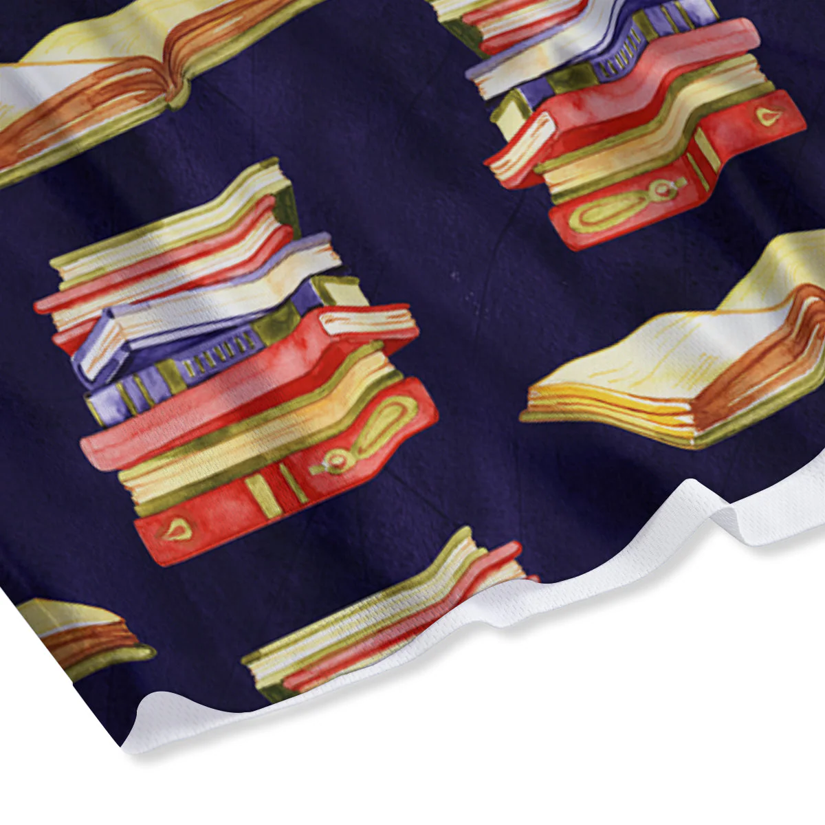 Bookshelf Watercolor Print Pattern Mesh Shorts - Image 4
