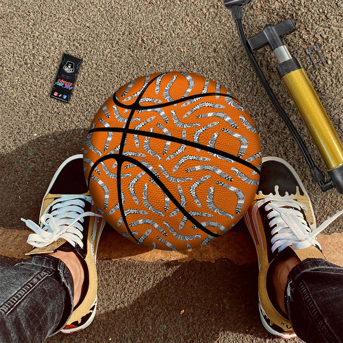 Boomerang Australian Aboriginal Print Basketball - Image 2