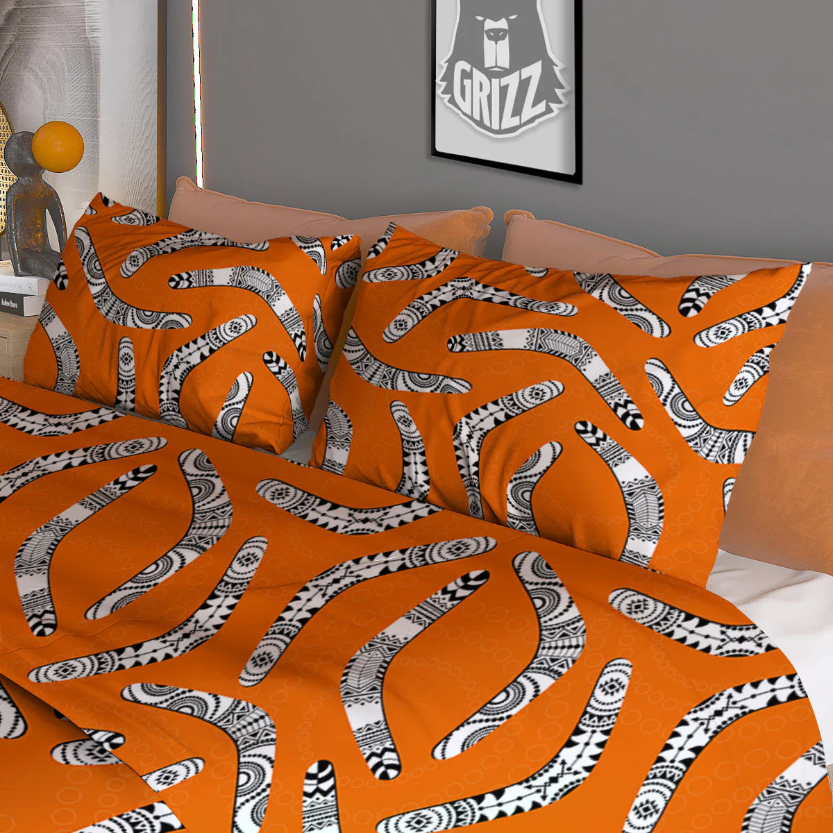 Boomerang Australian Aboriginal Print Duvet Cover Bedding Set - Image 3