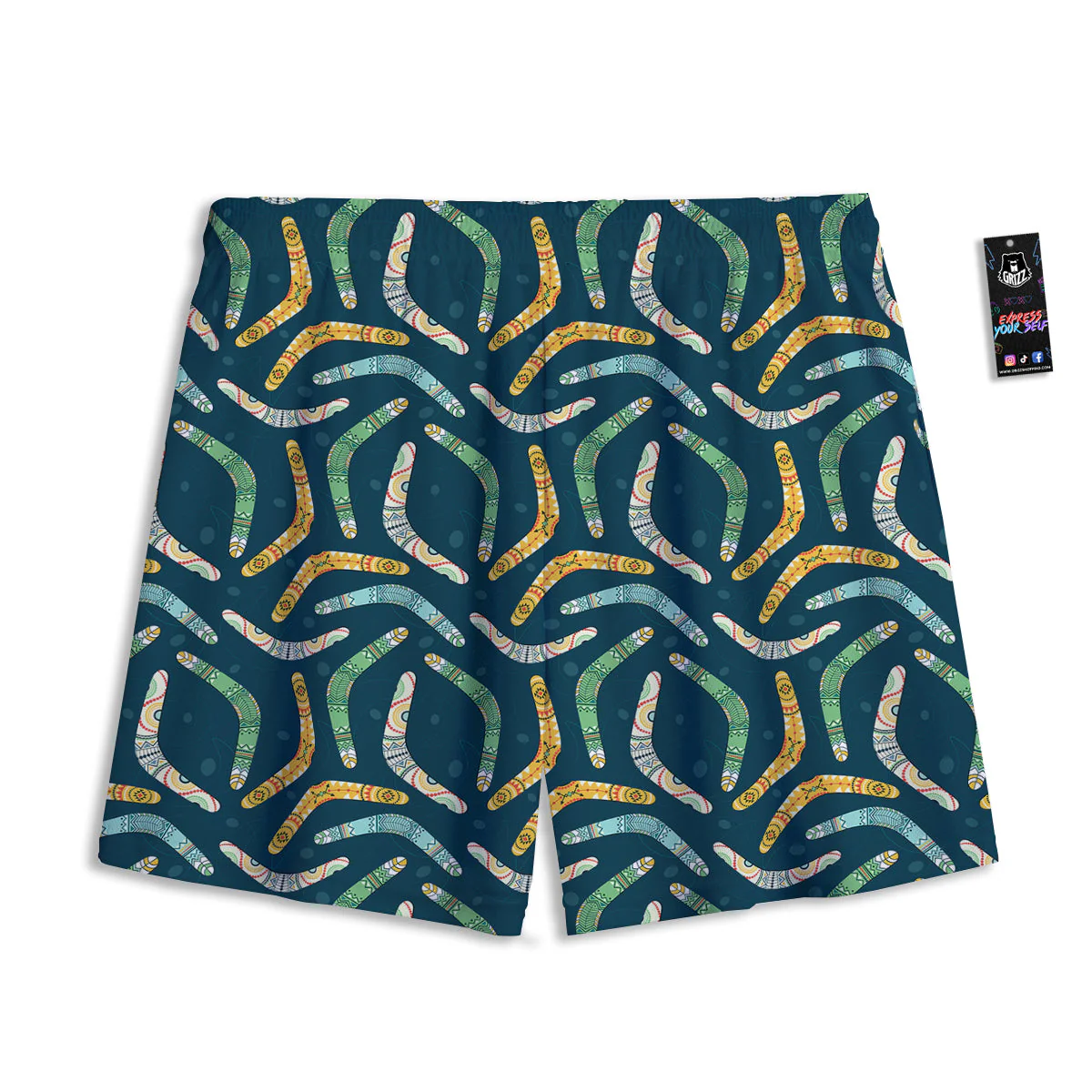 Boomerang Australian Print Pattern Mesh Shorts - Image 2