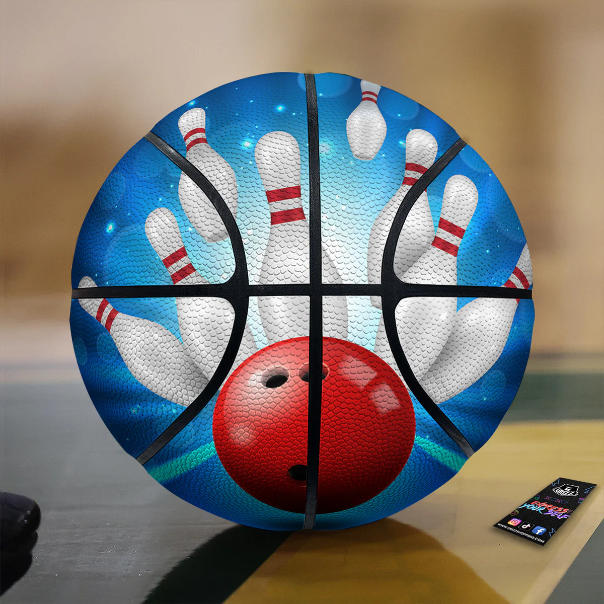 Bowling Strike Print Basketball