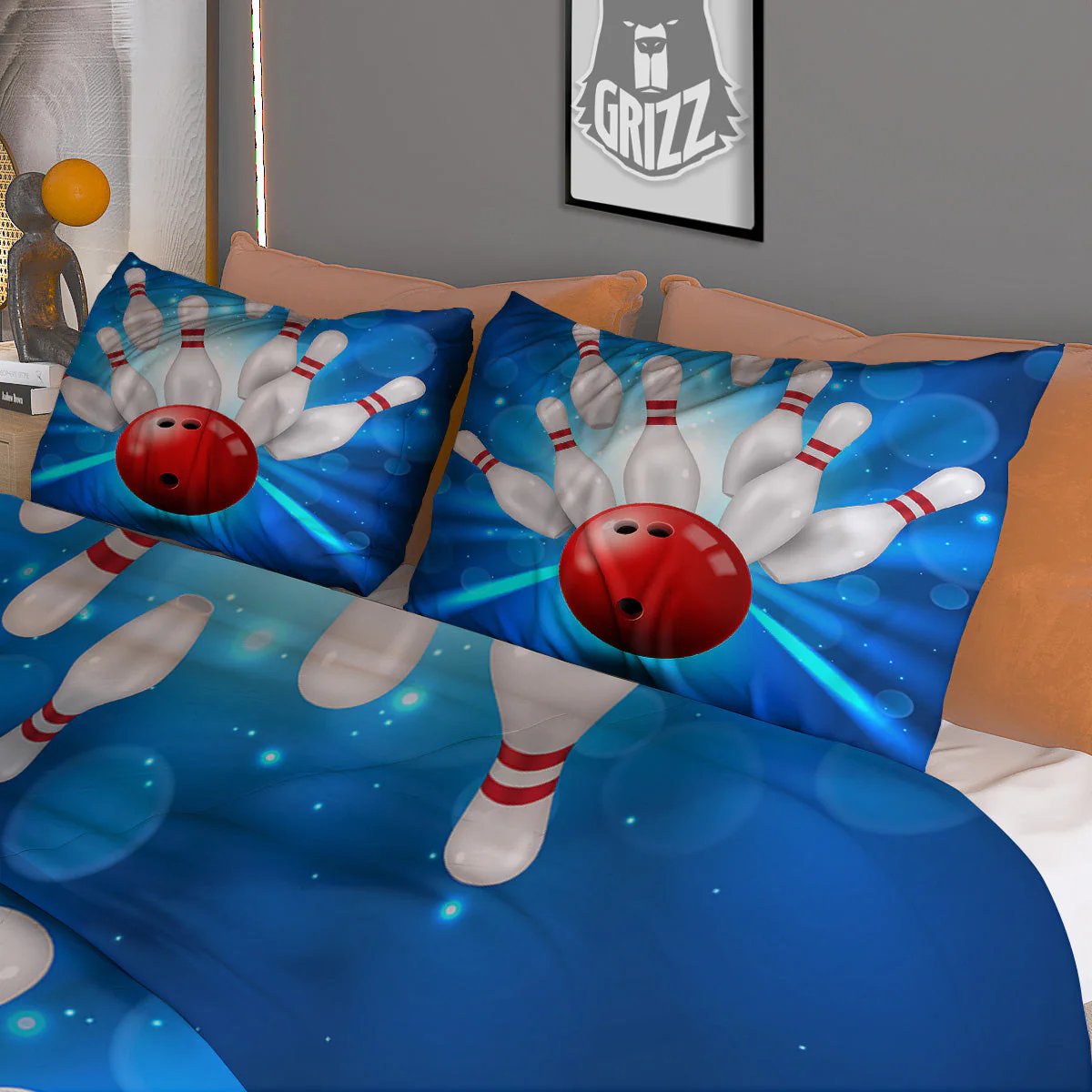 Bowling Strike Print Duvet Cover Bedding Set - Image 3
