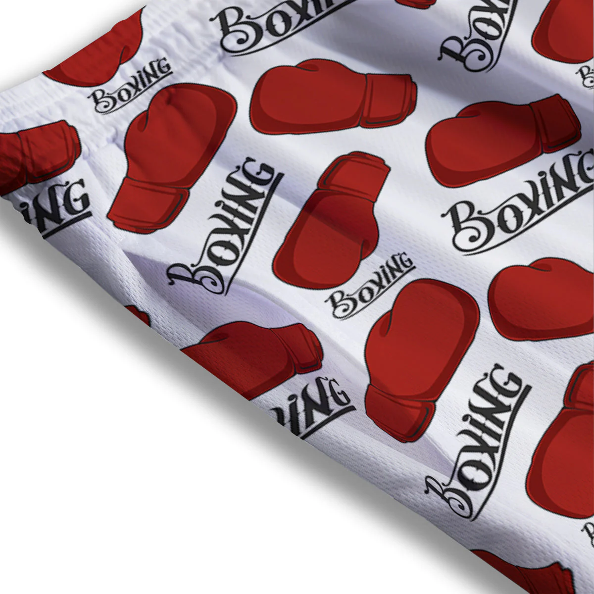 Boxing Glove And Text Print Pattern Mesh Shorts - Image 3