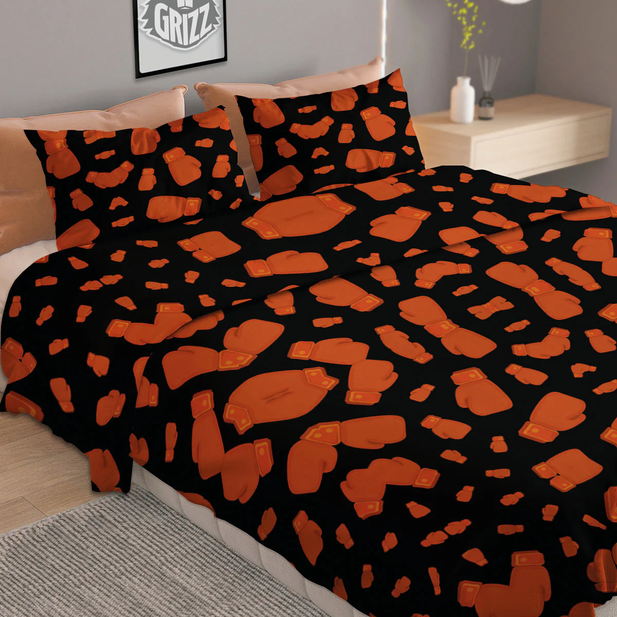 Boxing Gloves Print Pattern Duvet Cover Bedding Set - Image 2