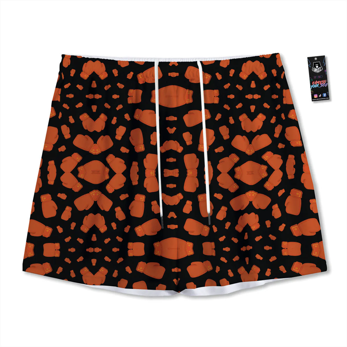 Boxing Gloves Print Pattern Mesh Shorts