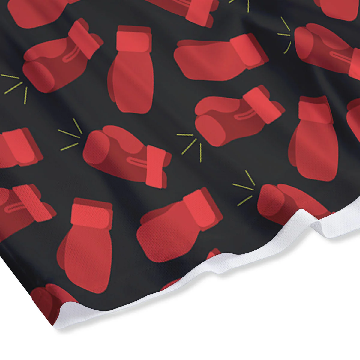 Boxing Gloves Red Print Pattern Mesh Shorts - Image 4