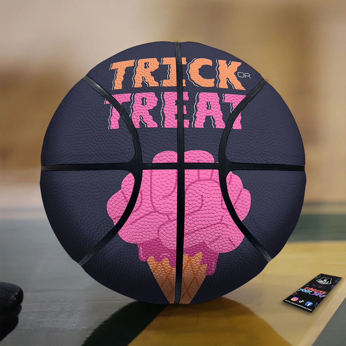 Brain Halloween Print Basketball
